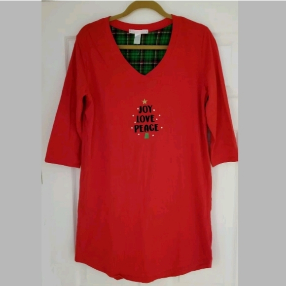 Pillow Talk Cotton Xmas Nightgown Tee Pajamas L - Picture 2 of 6